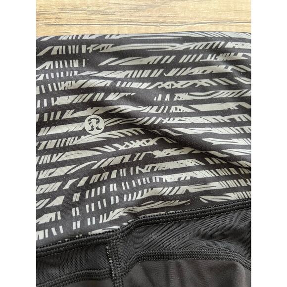 Lululemon Athletica Wunder Under Pant Luxtreme Roll Down Stripe Yoga Black 4 6 - Picture 5 of 7